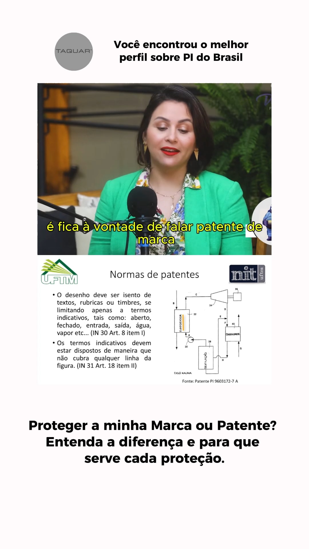 As proteções da marcas e da patentes são para diferentes situações.